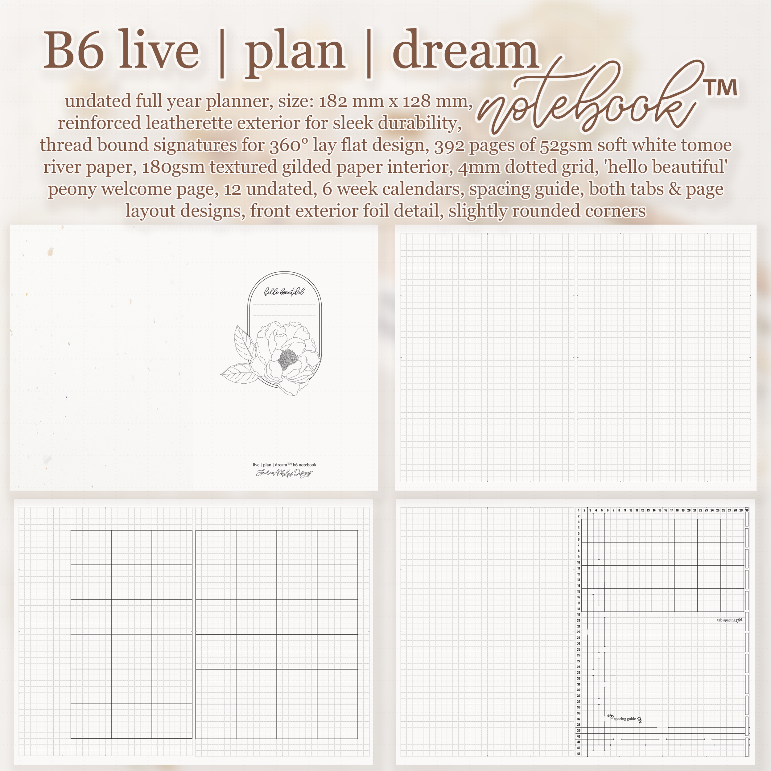 B6 Live | Plan | Dream® Notebook by Lauren Phelps Designs
