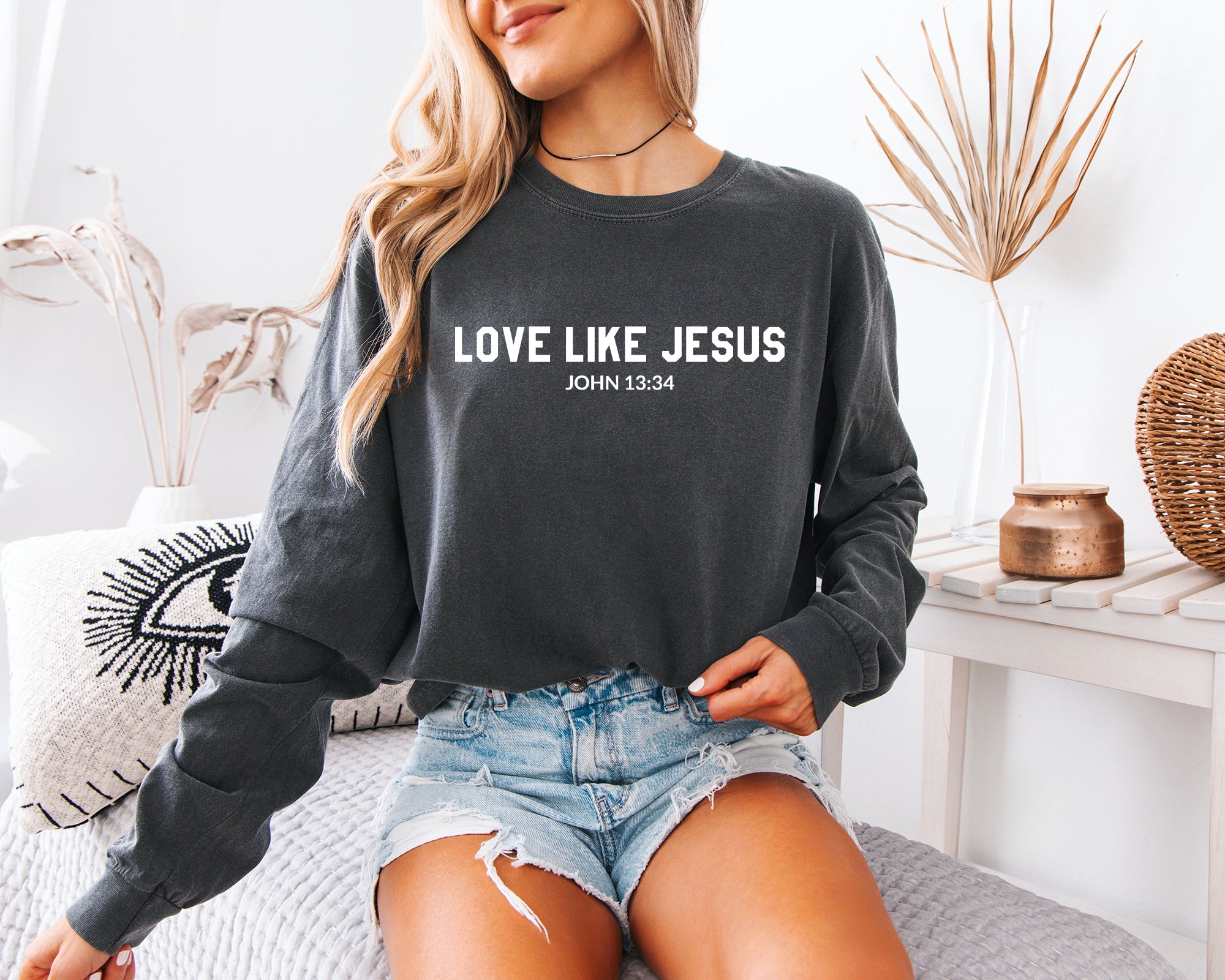 Love Like Jesus Christian Comfort Colors Long Sleeve Shirt