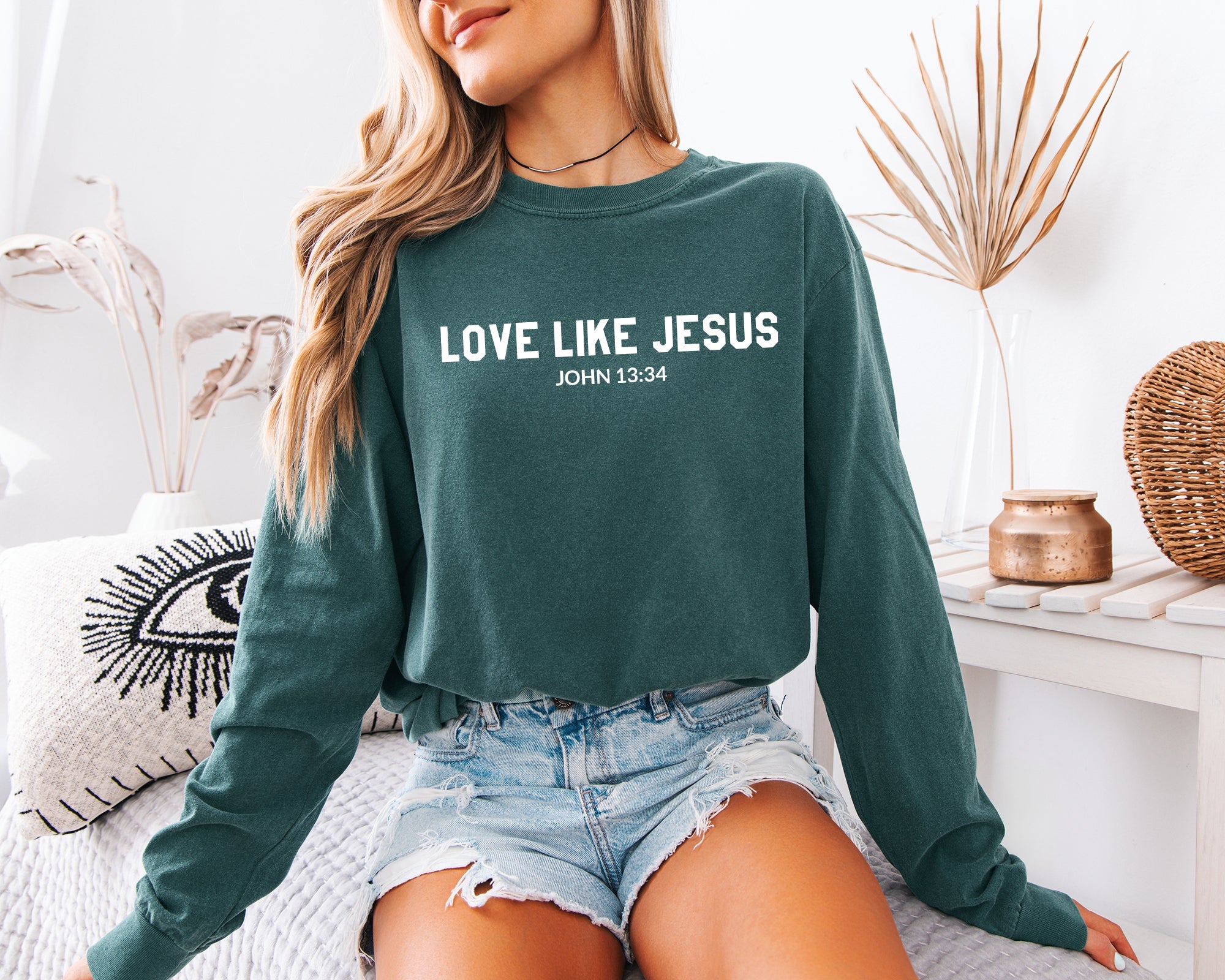 Love Like Jesus Christian Comfort Colors Long Sleeve Shirt