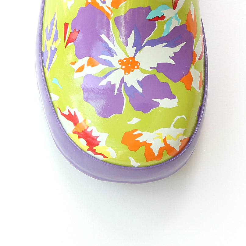 Youth Lime Flower Rain Boot
