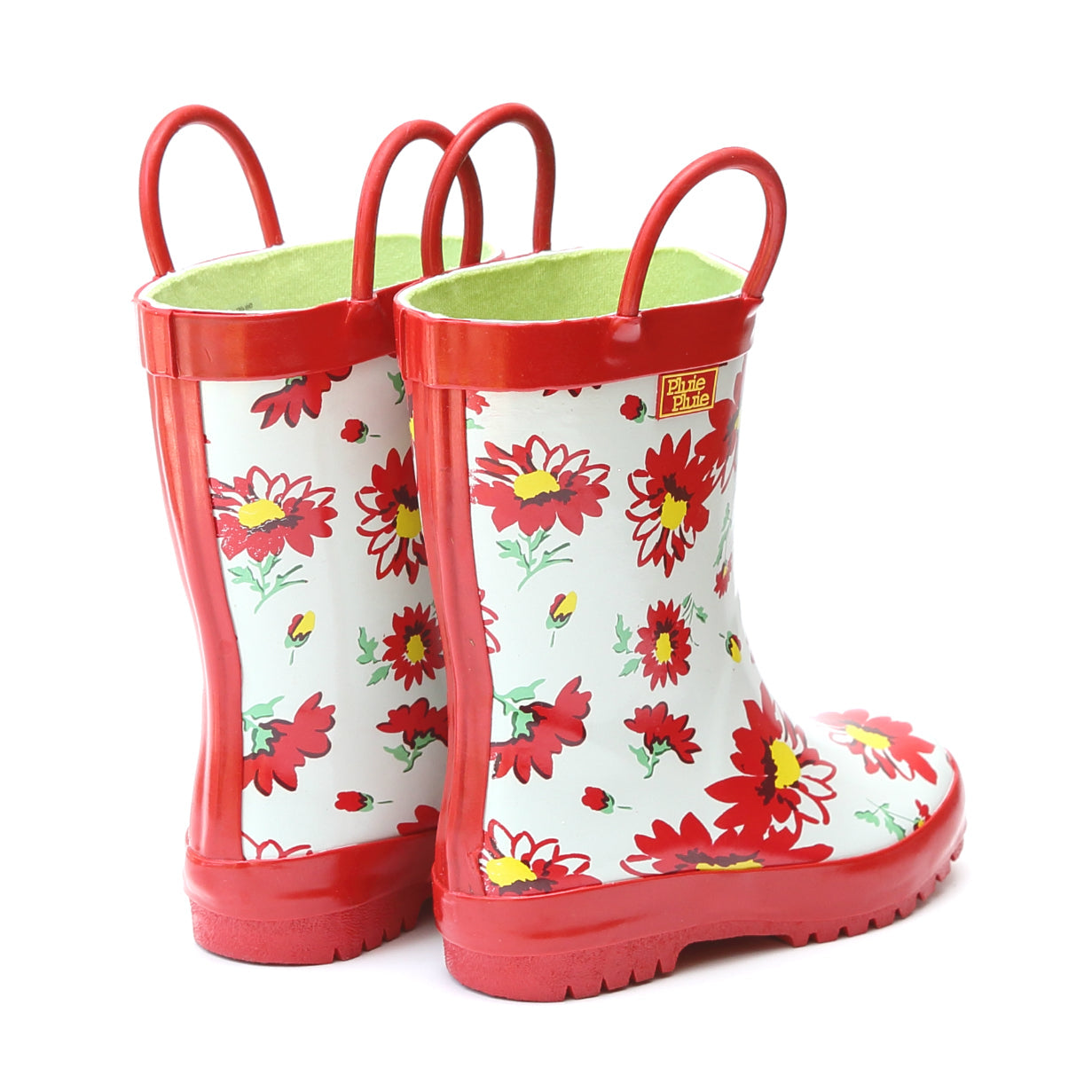 Youth Red Flower Rain Boot