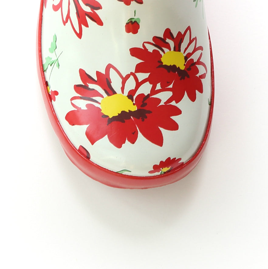 Youth Red Flower Rain Boot