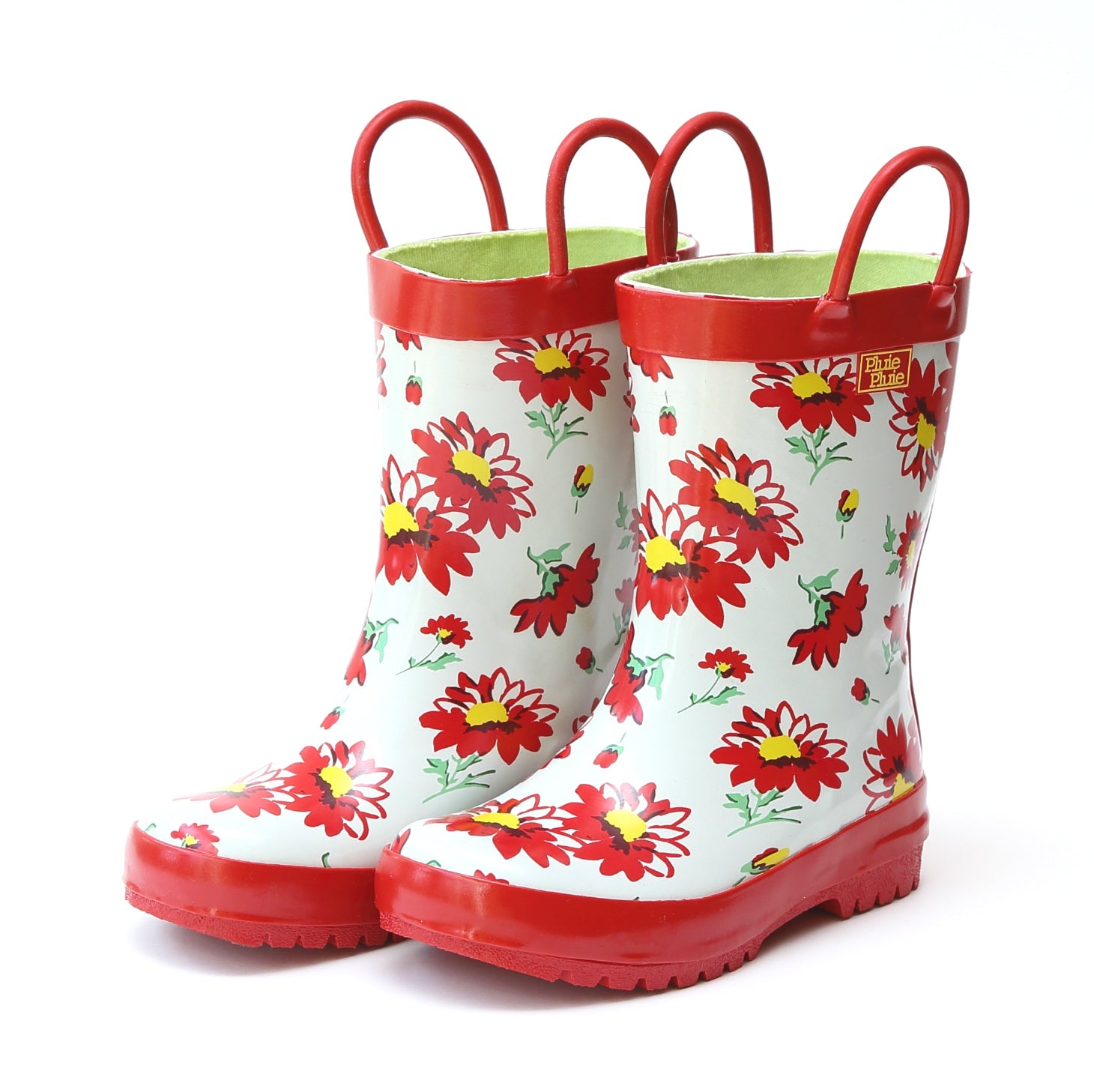 Youth Red Flower Rain Boot