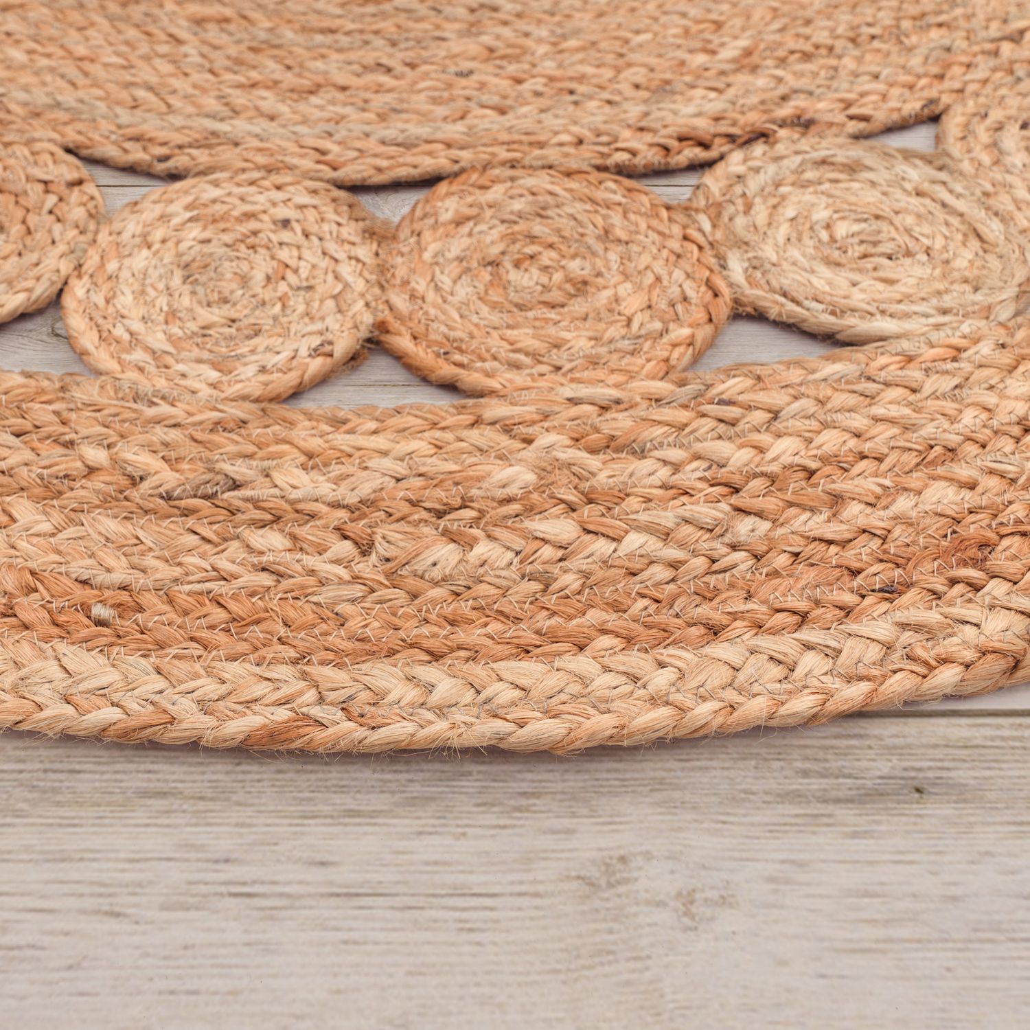 Boho Rug Kaia Hand-Made with Natural Colors & Jute Fibers